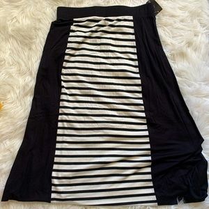 Style & Co Black and White Striped Maxi Skirt